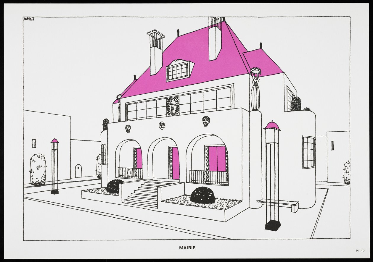 Câmara Municipal, de A Modern Cite, Desenhos de Rob Mallet-Stevens Architect, 1987 (publicado) de Robert Mallet Stevens