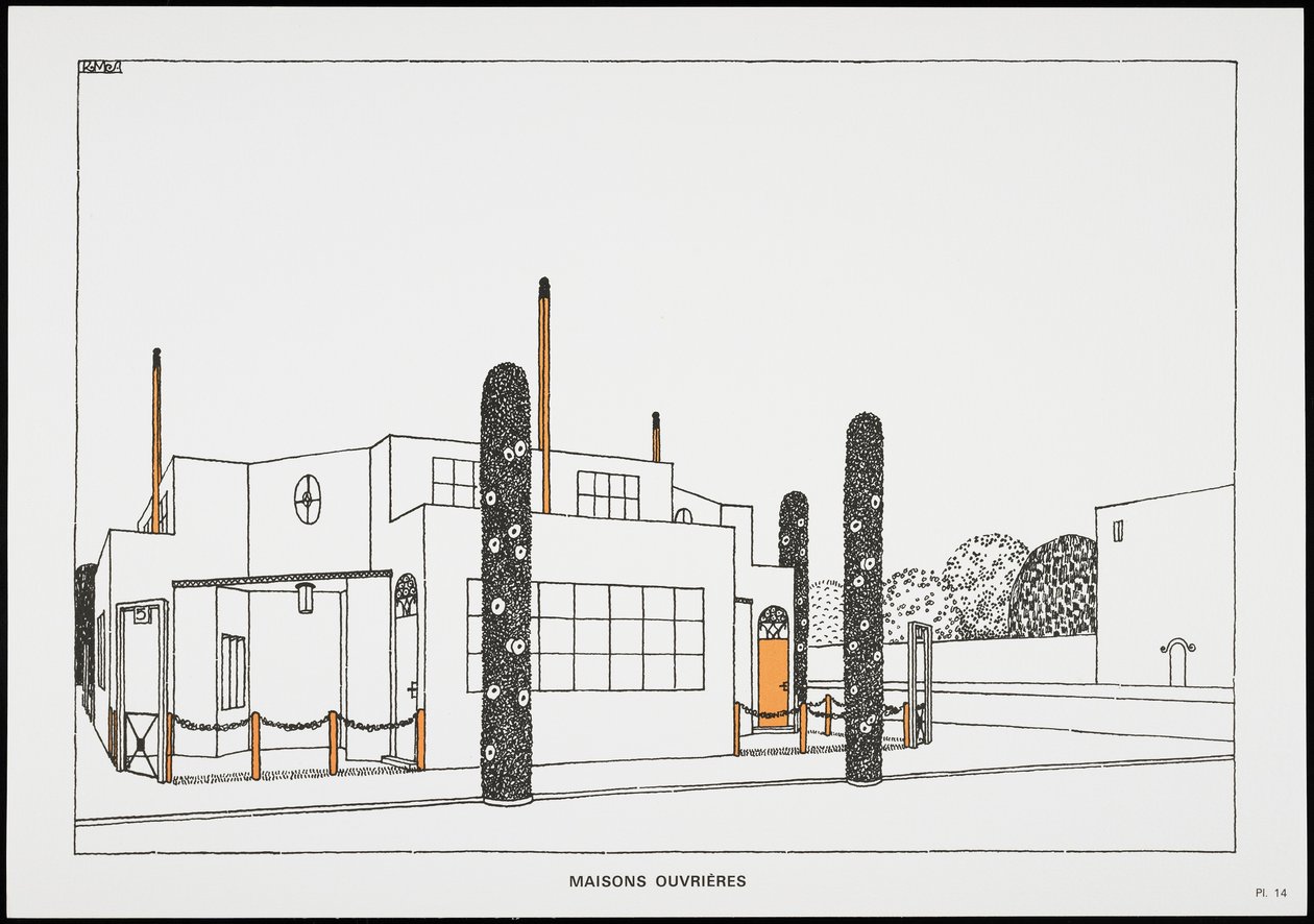 Casas dos Trabalhadores, de A Modern Cite, Desenhos de Rob Mallet-Stevens Architect, 1987 (publicado) de Robert Mallet Stevens
