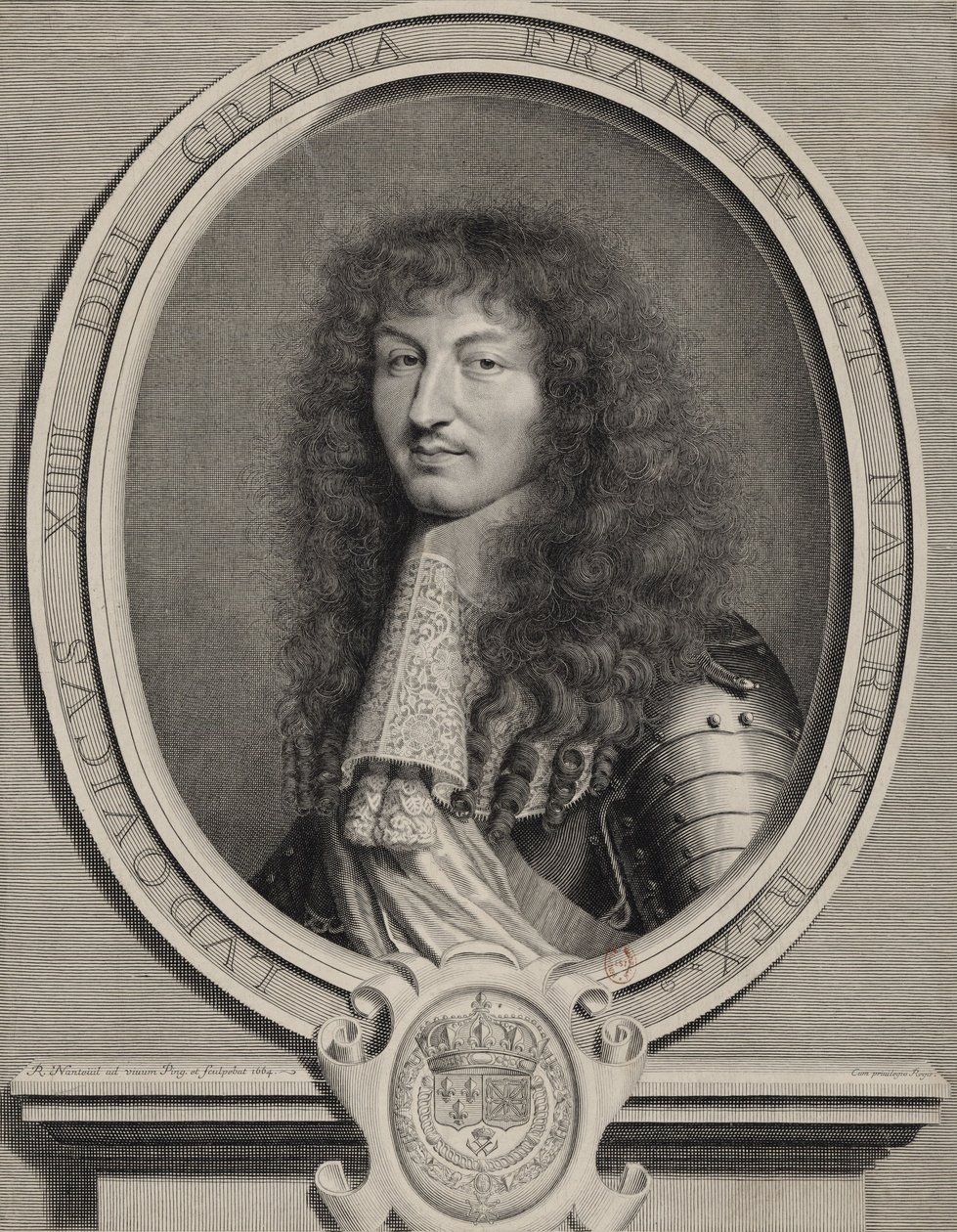 Retrato gravado de Louis XIV da França de Robert Nanteuil