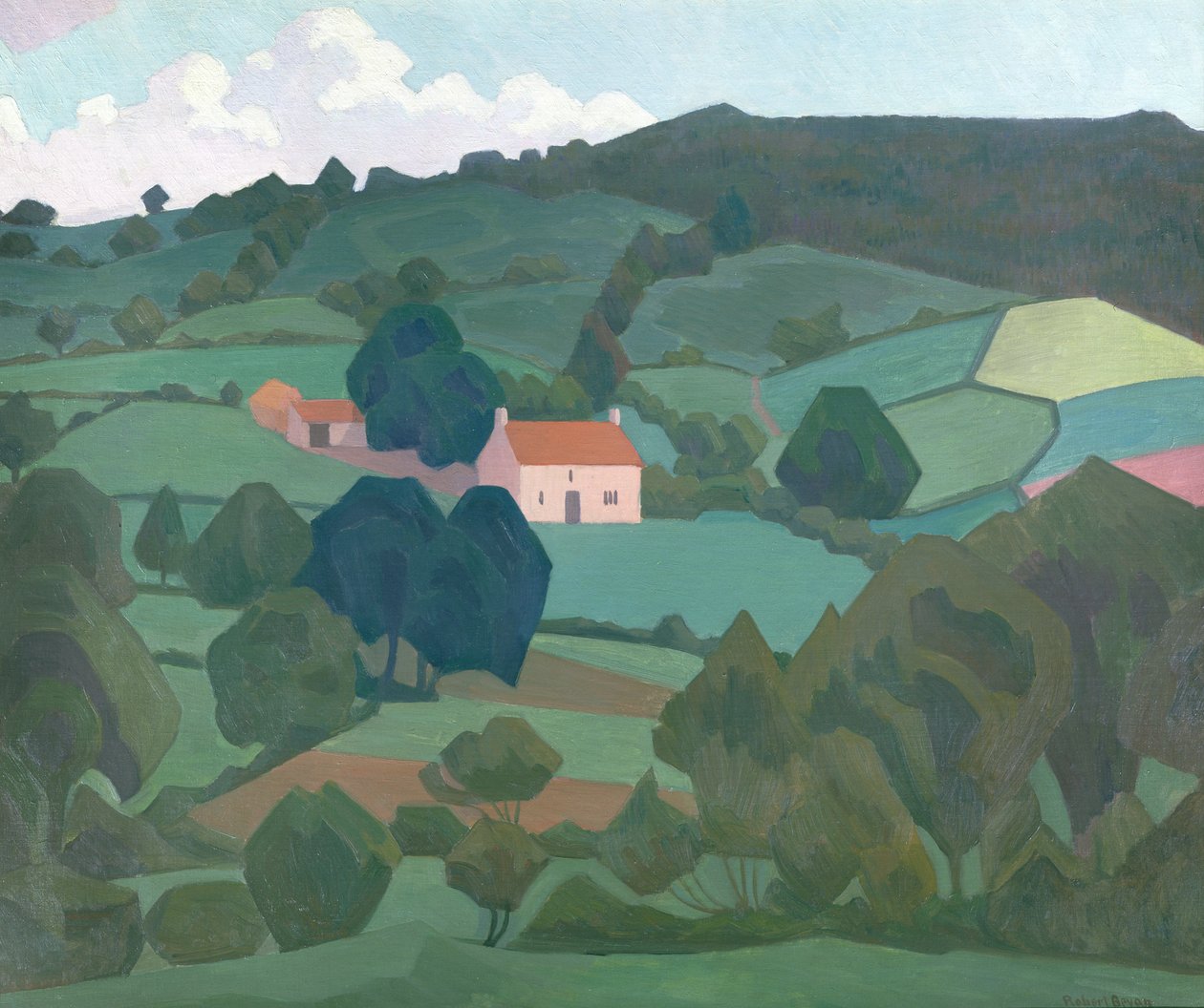 Fazenda Burford, Devon, 1918 de Robert Polhill Bevan