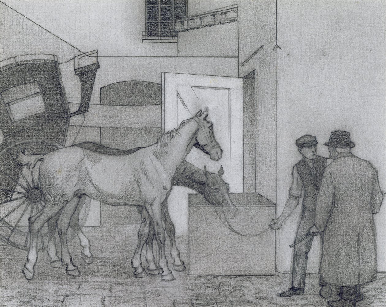Jarras, c.1924 (lápis sobre papel) de Robert Polhill Bevan