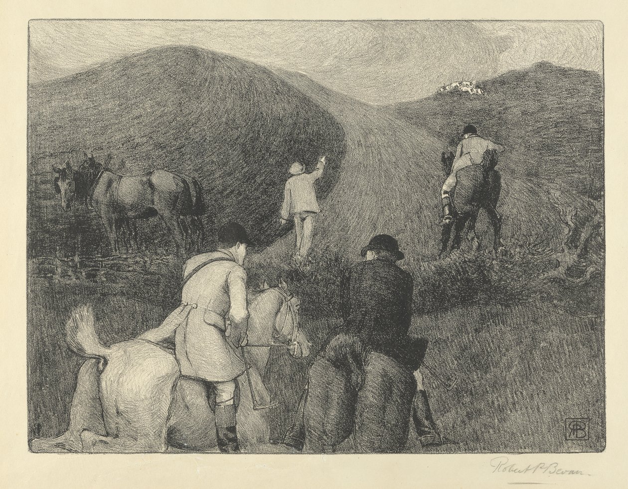 O Pacote Voador (lápis e giz de cera) de Robert Polhill Bevan