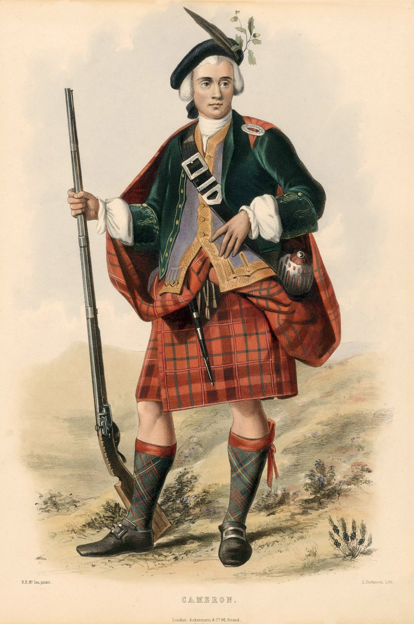 Cameron, de The Clans of the Highlands escocesas, pub.1845 de Robert Ronald McIan