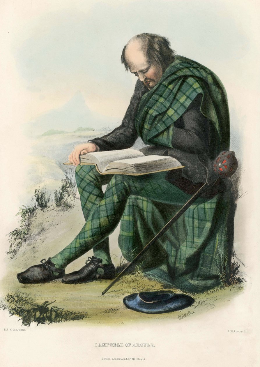 Campbell de Argyll, dos clãs das terras altas escocesas, pub.1845 de Robert Ronald McIan