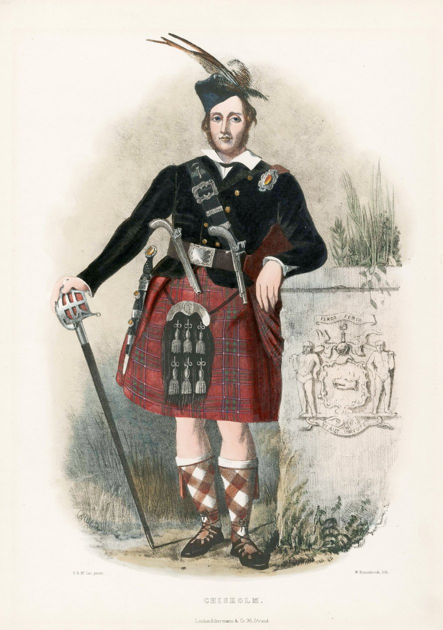Chisholm, dos clãs das terras altas escocesas, pub.1845 de Robert Ronald McIan