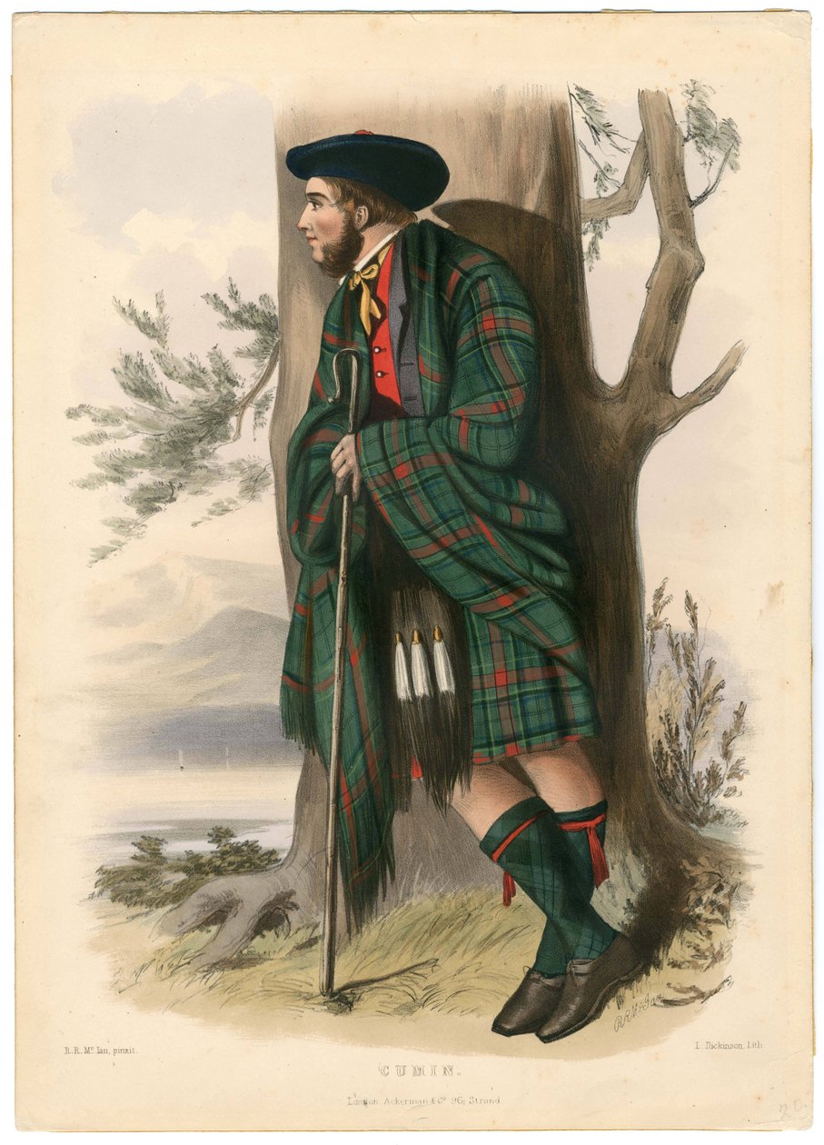 Cominho, de The Clans of the Highlands escocesas, pub.1845 de Robert Ronald McIan