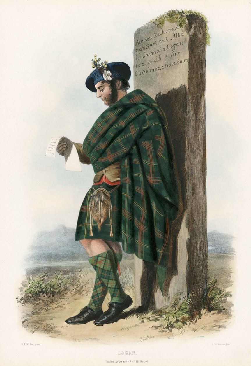 Logan, dos clãs das terras altas escocesas, pub.1845 de Robert Ronald McIan