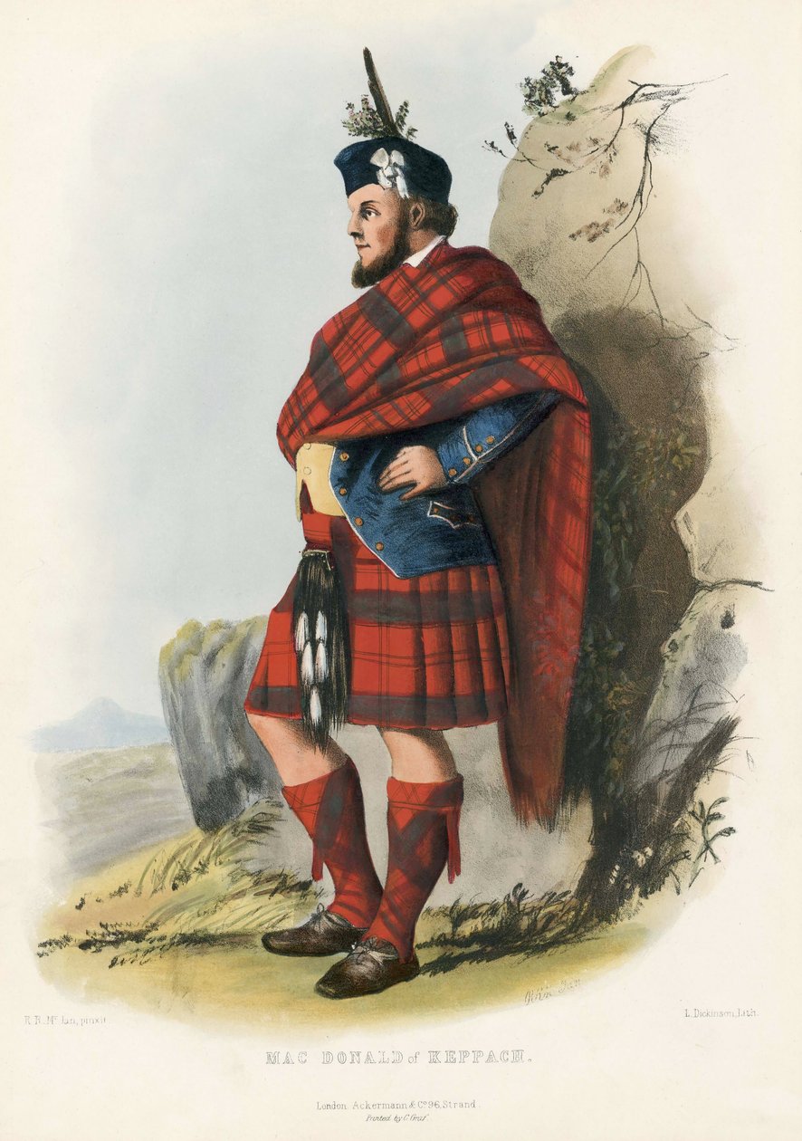 Mac Donald de Keppagh, dos clãs das Highlands escocesas, pub.1845 de Robert Ronald McIan