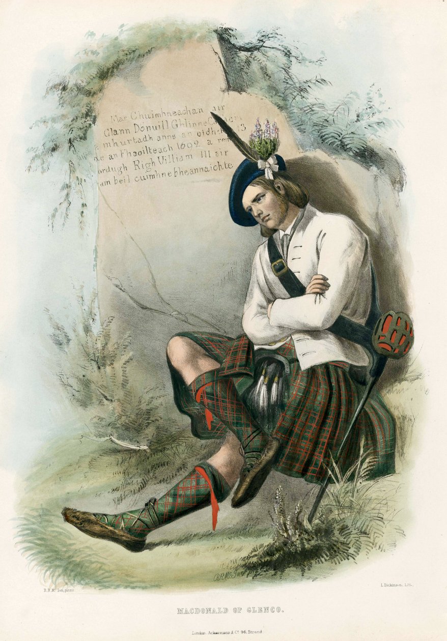 Macdonald de Glenco, dos clãs das terras altas escocesas, pub.1845 de Robert Ronald McIan