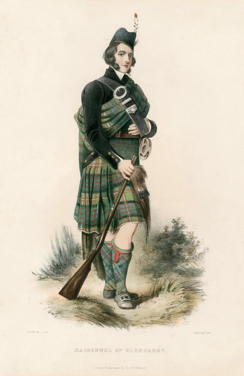 Macdonnel de Glengarry, dos clãs das terras altas escocesas, pub.1845 de Robert Ronald McIan