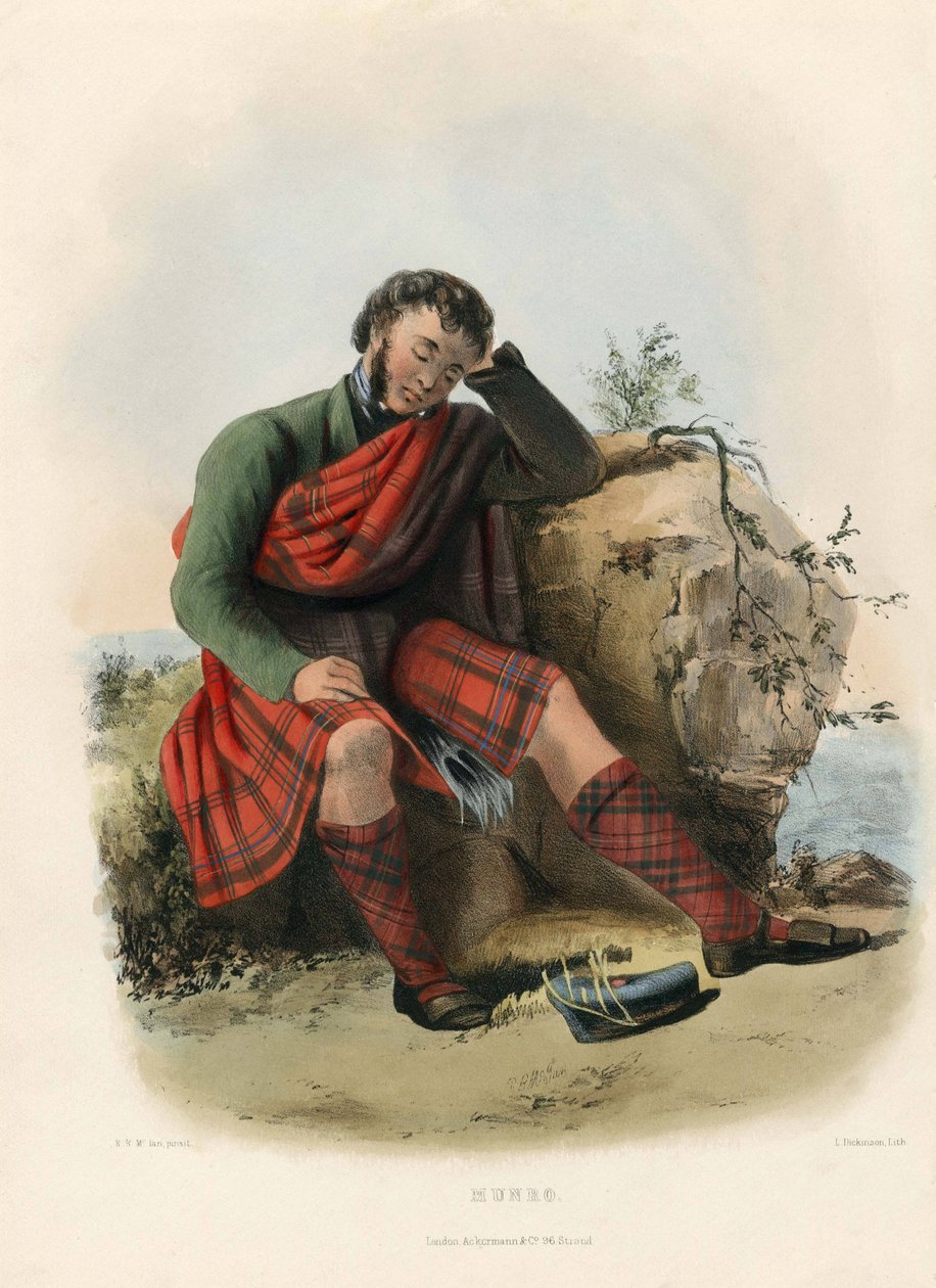 Munro, de The Clans of the Highlands escocesas, pub.1845 de Robert Ronald McIan