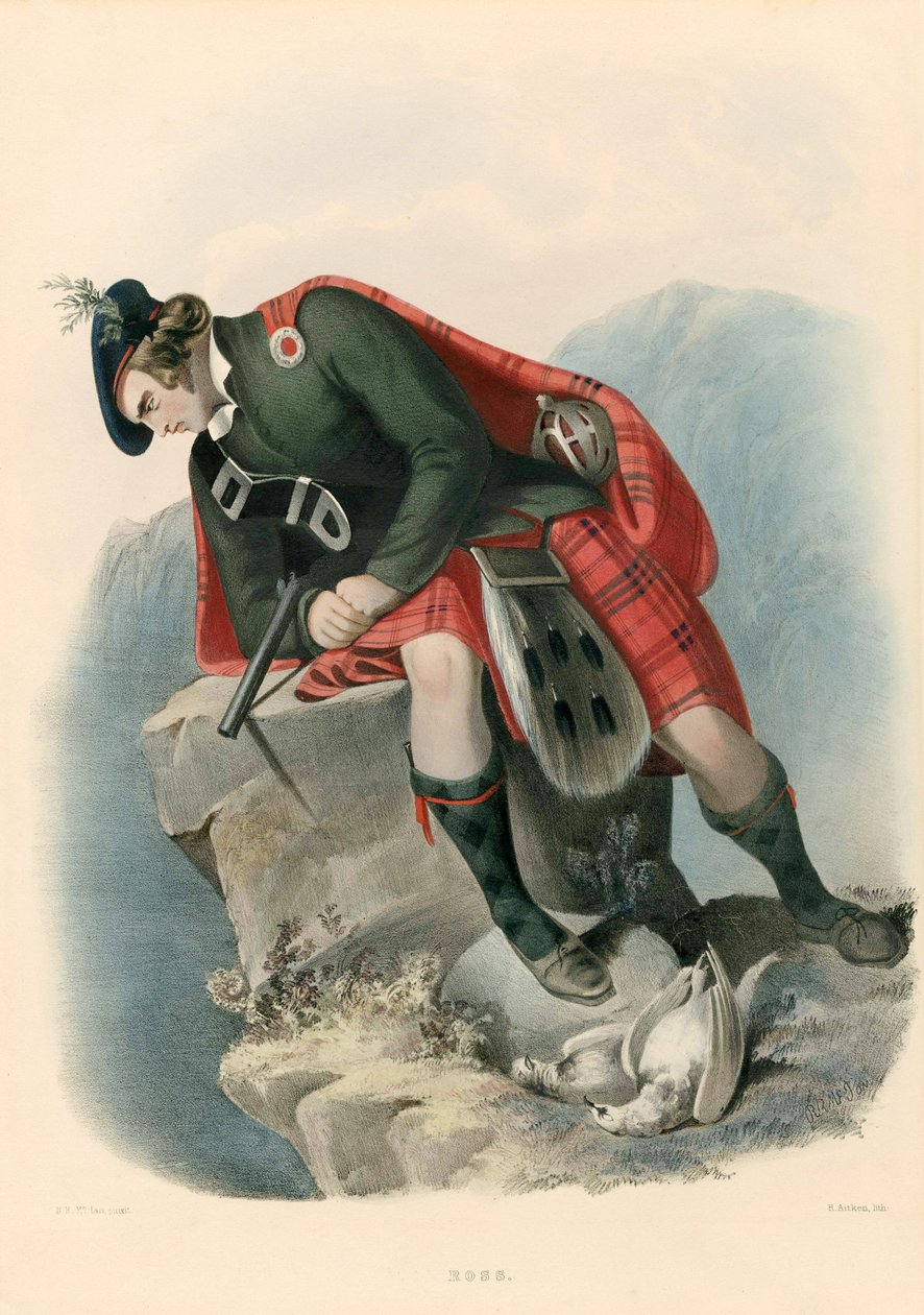 Ross, de The Clans of the Highlands escocesas, pub.1845 de Robert Ronald McIan
