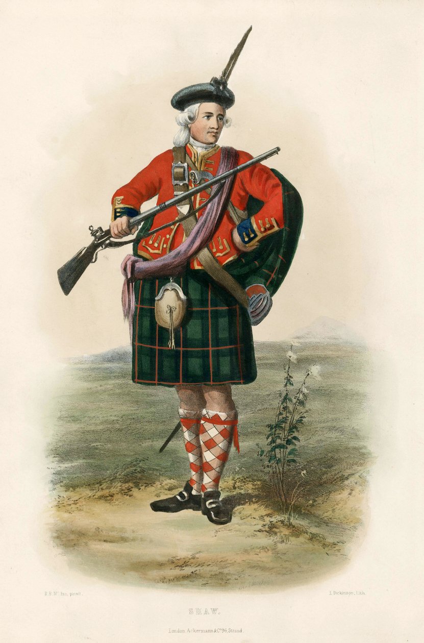 Shaw, de The Clans of the Highlands escocesas, pub.1845 de Robert Ronald McIan
