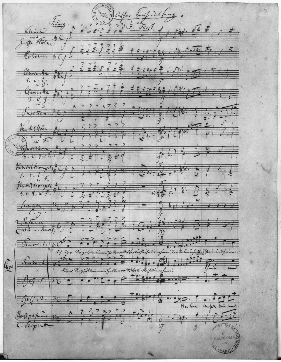 Ms.316, Three Lieder, Opus 65, Número 3, para coro masculino, 1847 de Robert Schumann