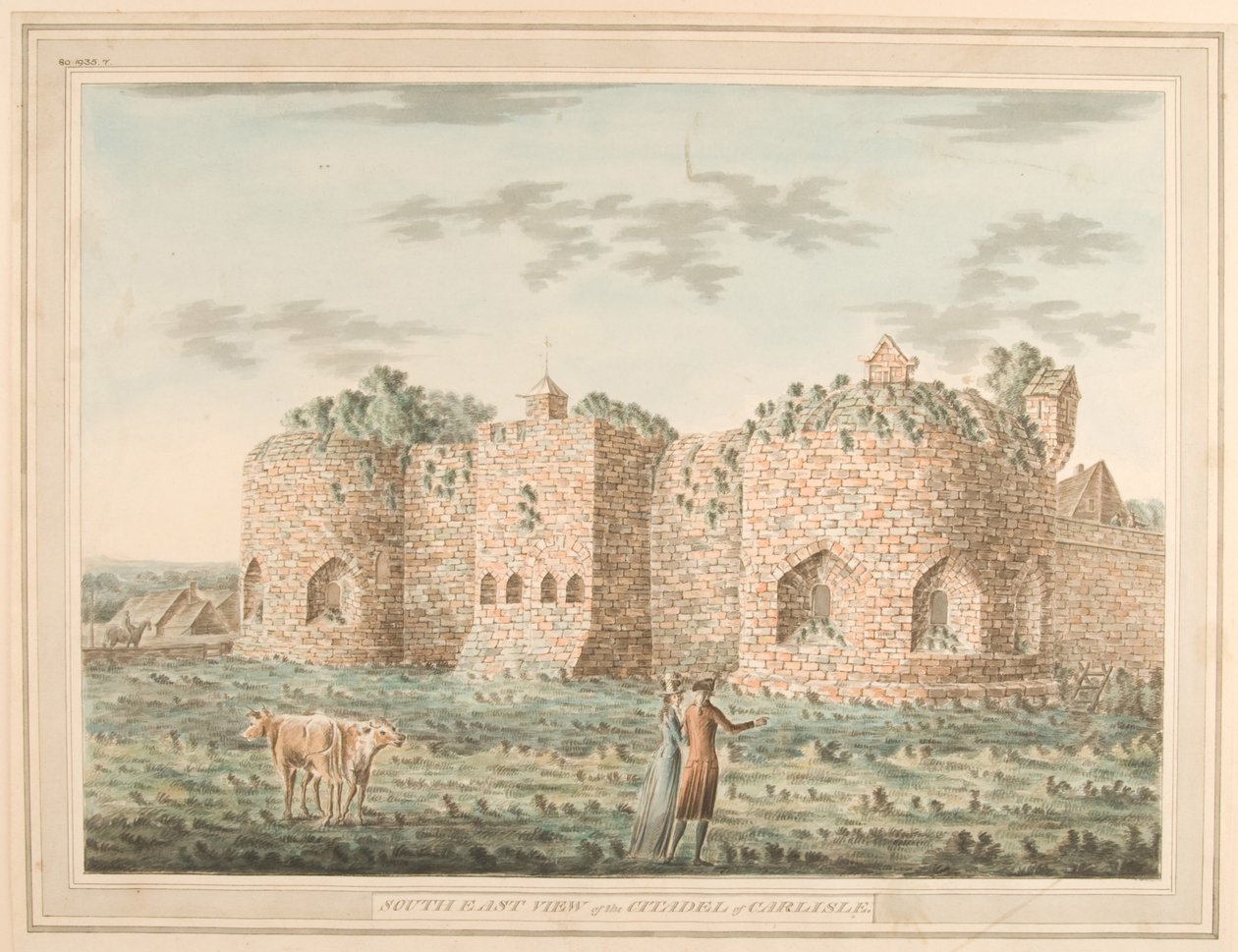 Vista Sudeste da Cidadela de Carlisle, 1791 (wc no papel) de Robert Senior Carlyle