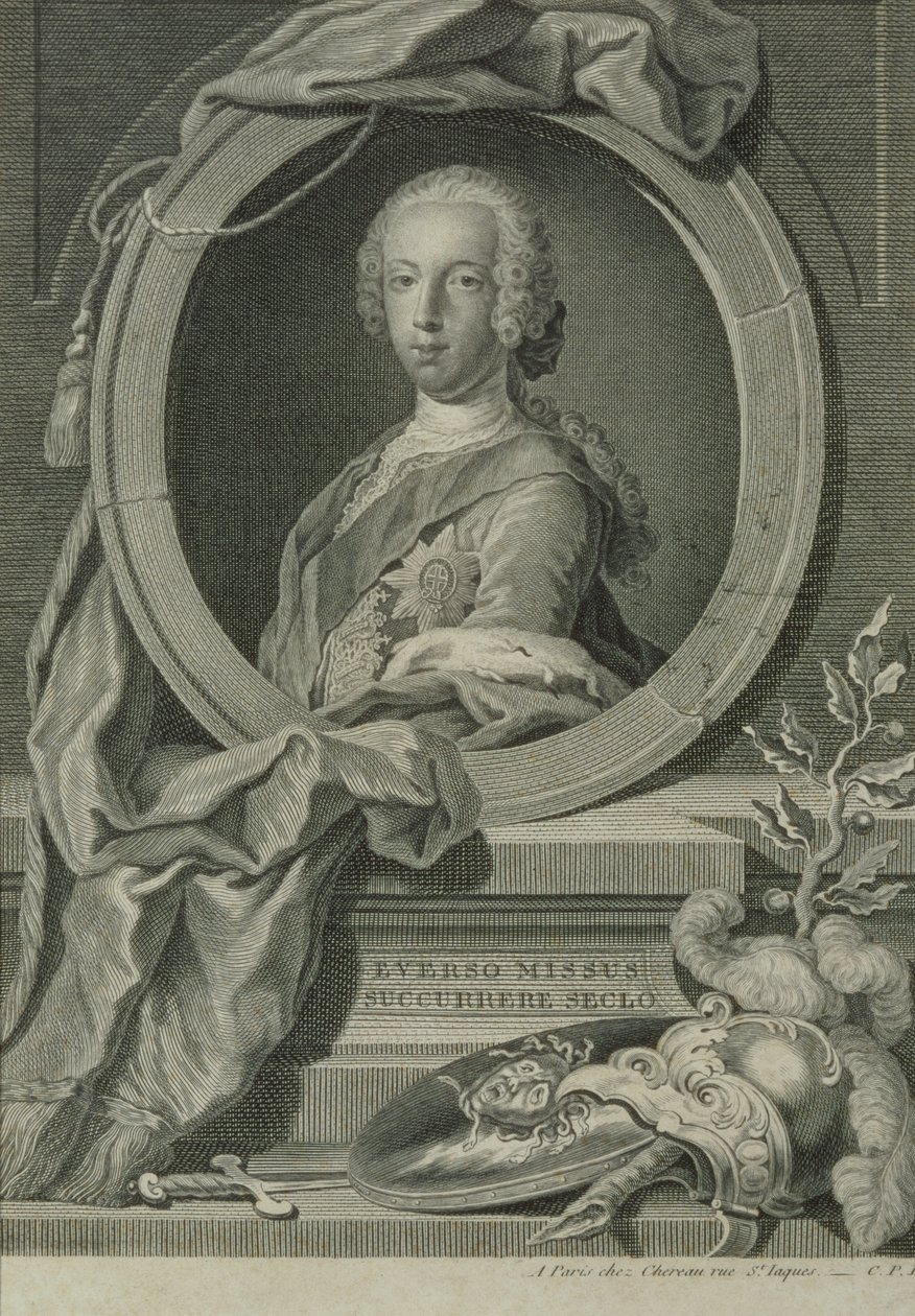 Príncipe Charles Edward Stuart (1720-88) (gravura em cobre) de Robert Strange
