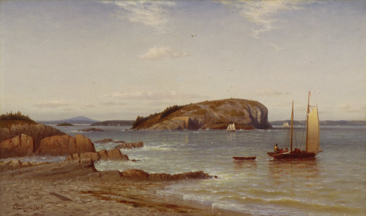 Ilha do porco-espinho careca, 1868 de Robert Swain Gifford