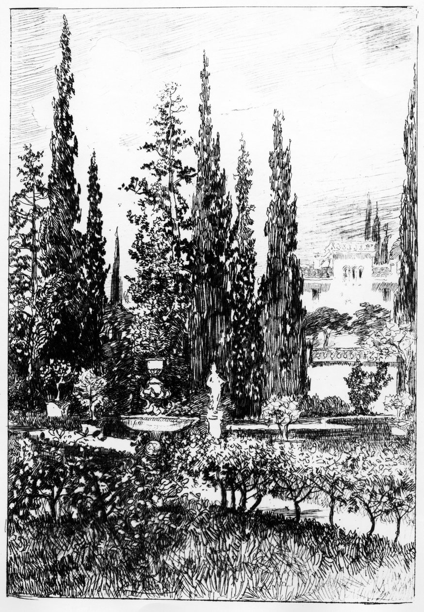 The Landscape Garden, ilustração da história de Edgar Allan Poe, c.1884 de Robert Swain Gifford