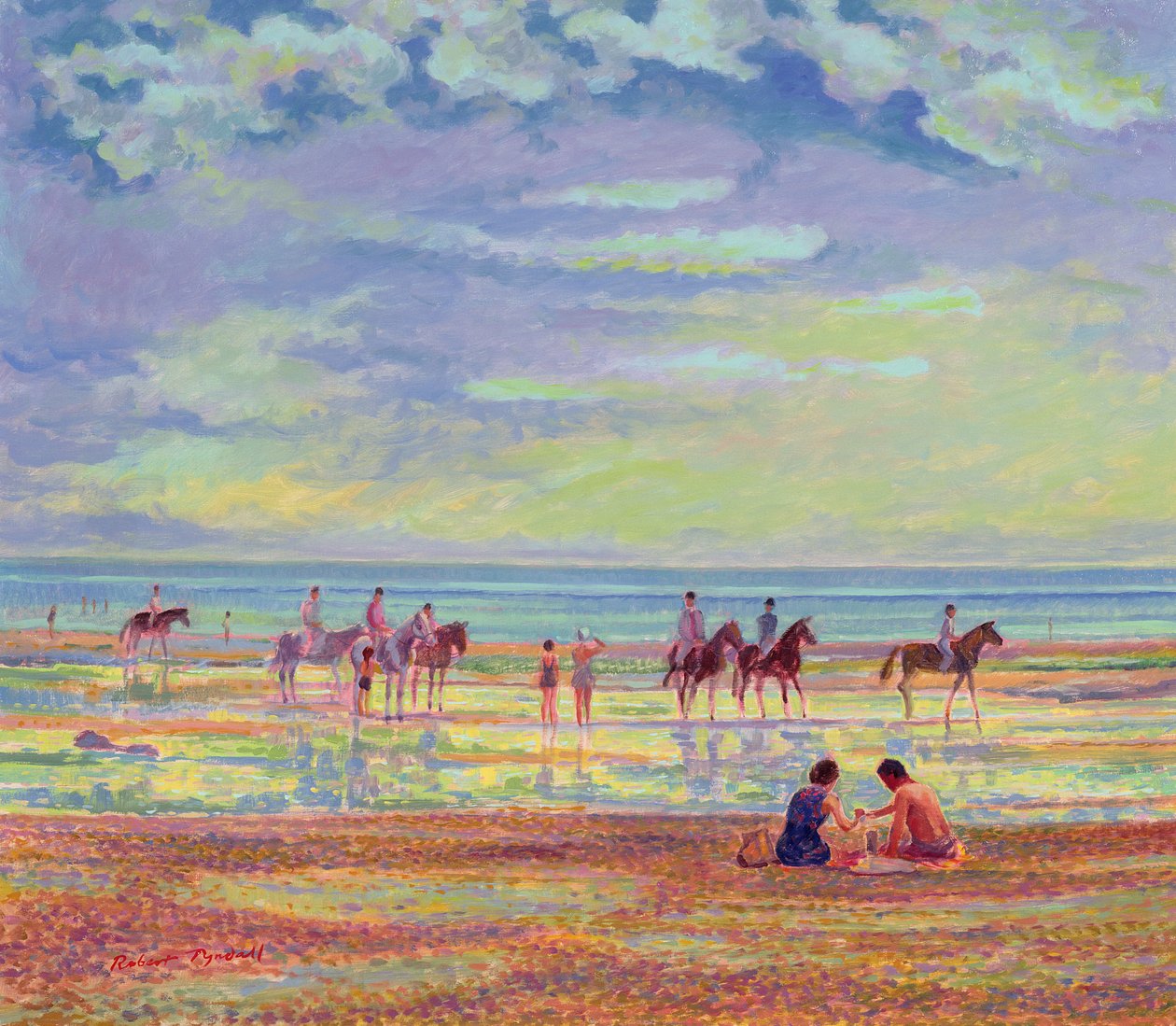 Pôneis na praia de Ferring de Robert Tyndall