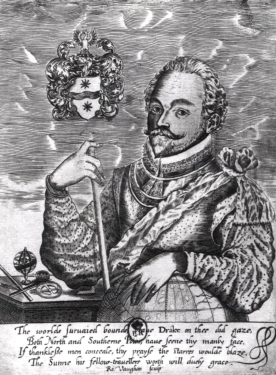 Retrato de Sir Francis Drake (c.1540-96) de Robert Vaughan