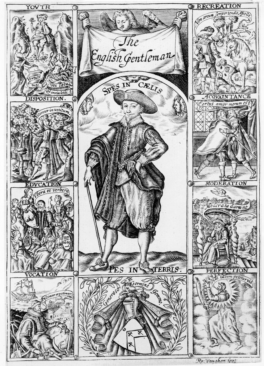Página de rosto para &39;The English Gentleman&39; de Richard Brathwaite, 1630 de Robert Vaughan