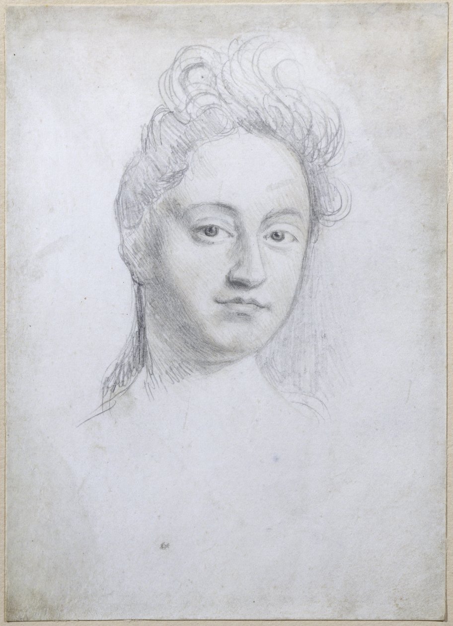 Retrato de Sarah Churchill, Duquesa de Marlborough (1660-1744) (lápis sobre velino) de Robert White