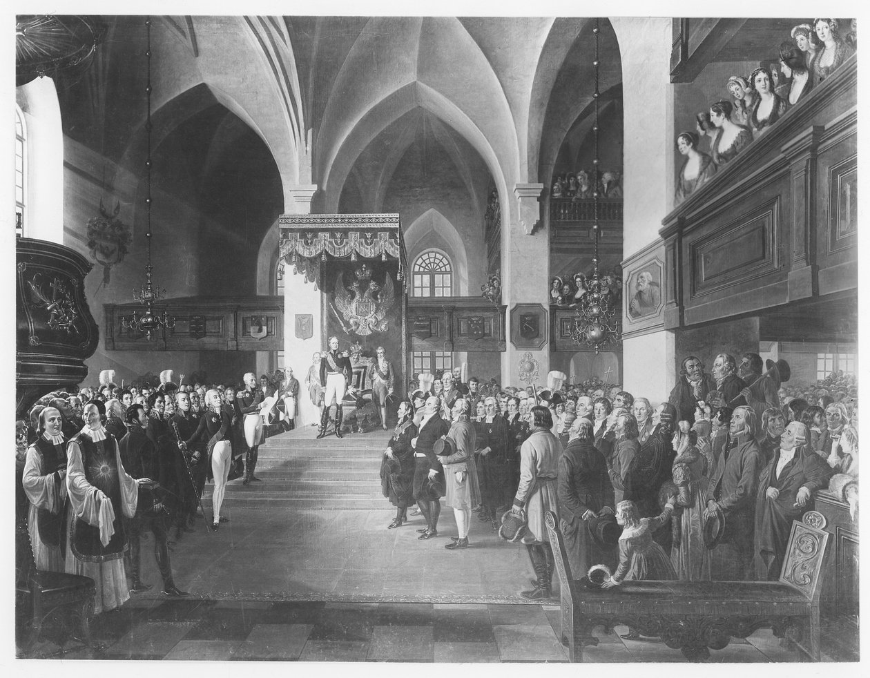 Alexandre I da Rússia recebendo homenagem dos estados da Finlândia de Robert Wilhelm Ekman
