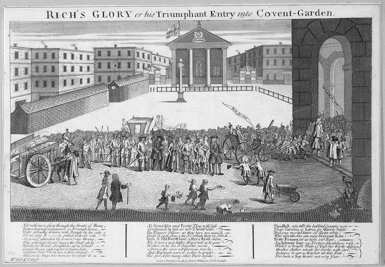 Glória do rico ou sua entrada triunfante em Covent Garden (impressão) de Robert Wilkinson