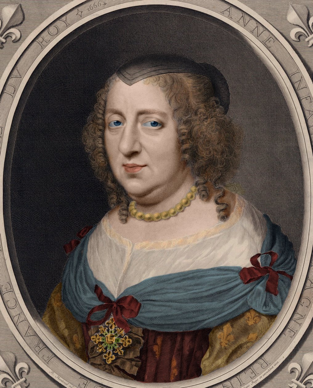 Retrato de Ana da Áustria (1601-1066). de Robert after Nanteuil