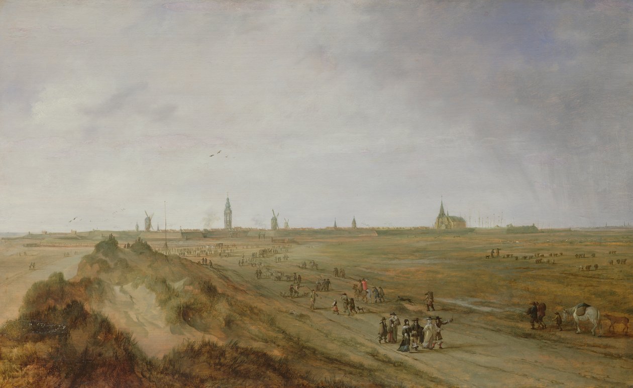 Paisagem, com, um, vista, de, ostend de Robert van den Hoecke