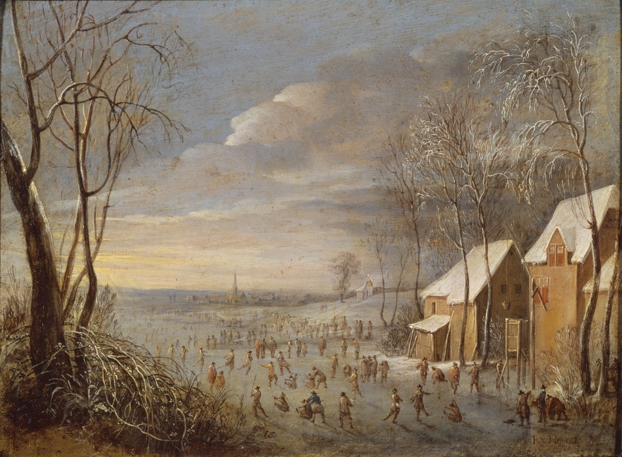 Cena de Patinação ou, Snow Effect de Robert van den Hoecke