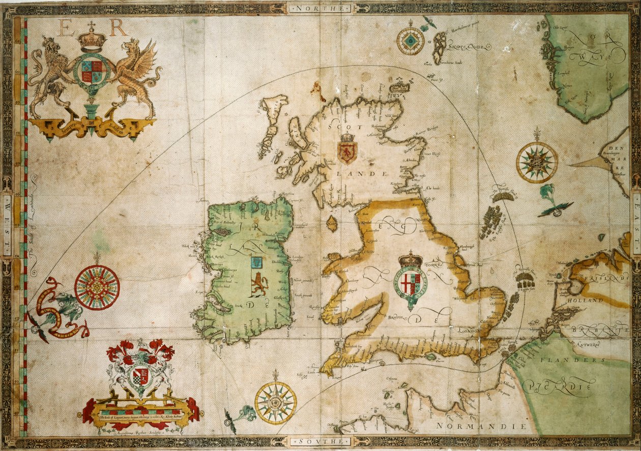 O percurso da Armada na Grã-Bretanha e na Irlanda de Robert (after) Adams