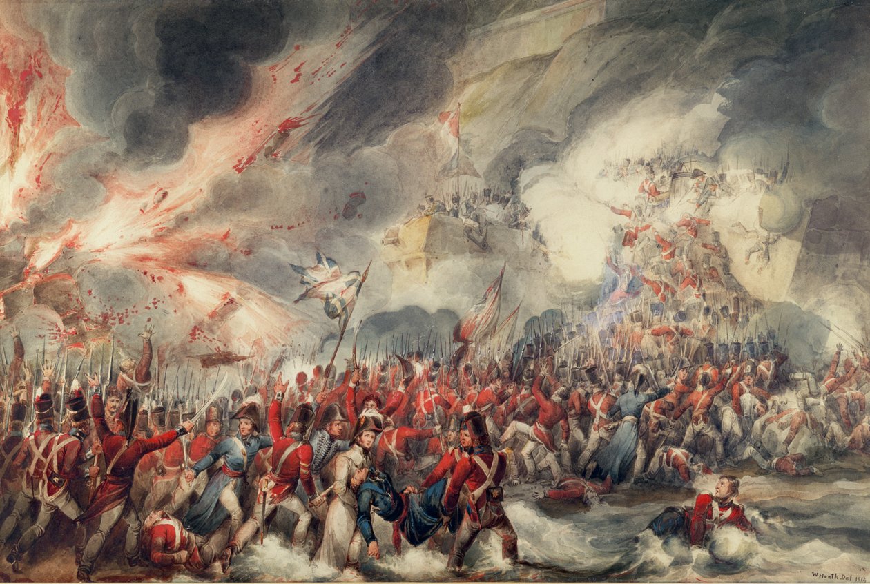 Batalha do Cabo São Vicente, c.1800 (gravura colorida) de Robert (after) Cleveley