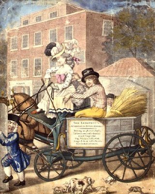 A Lesson Westward ou uma visita matinal a Betty Cole, Hammersmith Turnpike c.1782 (estampa) de Robert (after) Dighton