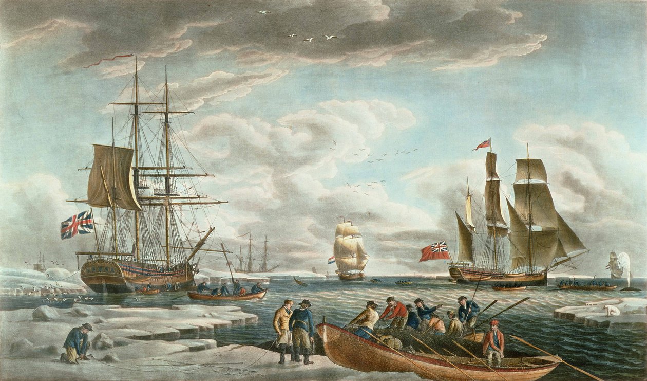 The Greenland Whale Fishery, publicado por John  Josiah Boydell de Robert (after) Dodd