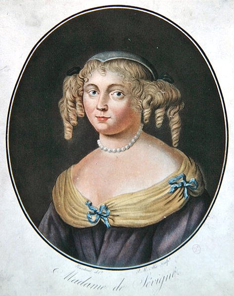 Retrato de Madame de Sevigne (cor litho) de Robert (after) Nanteuil