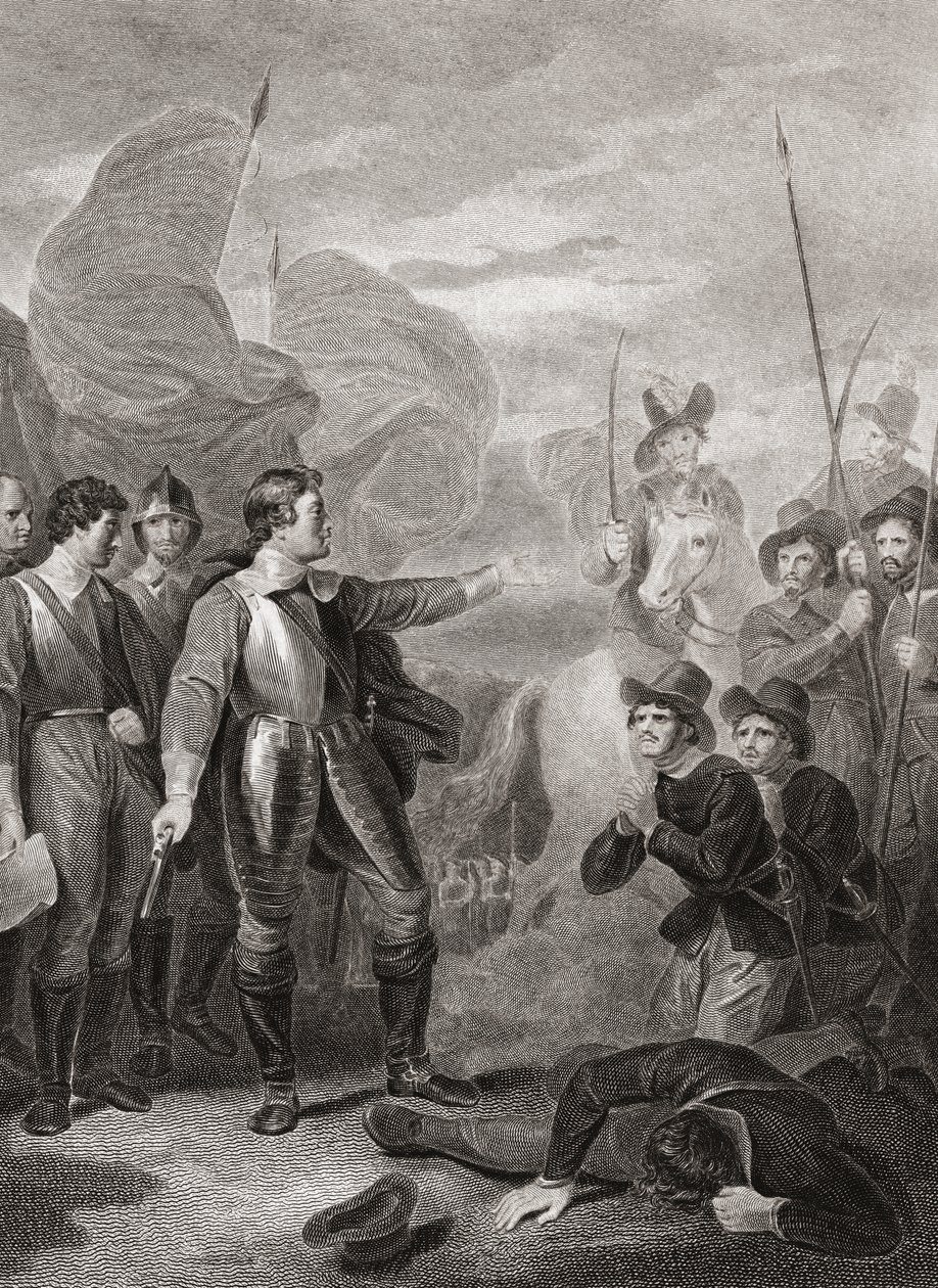Oliver Cromwell a reprimir o motim de Burford. (imprimir) de Robert (after) Smirke