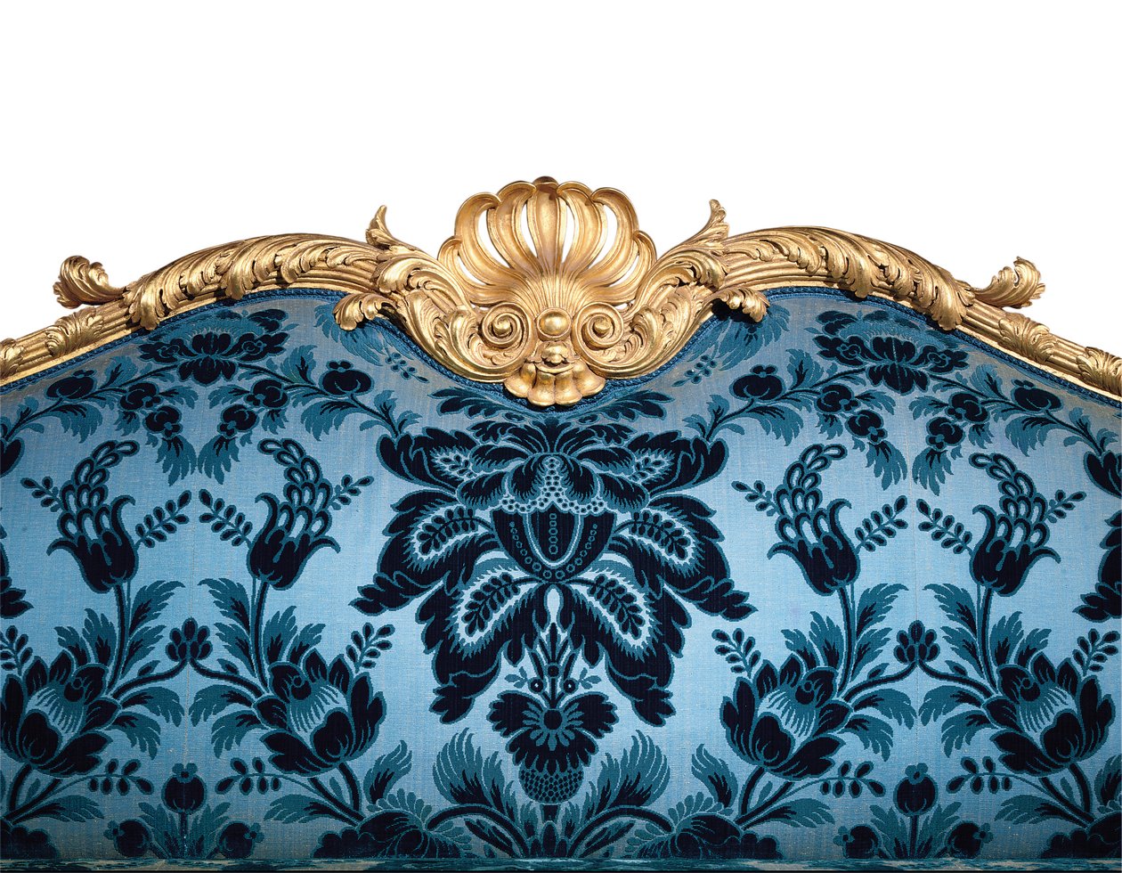 Um sofá de madeira dourada George III de Robert Adam