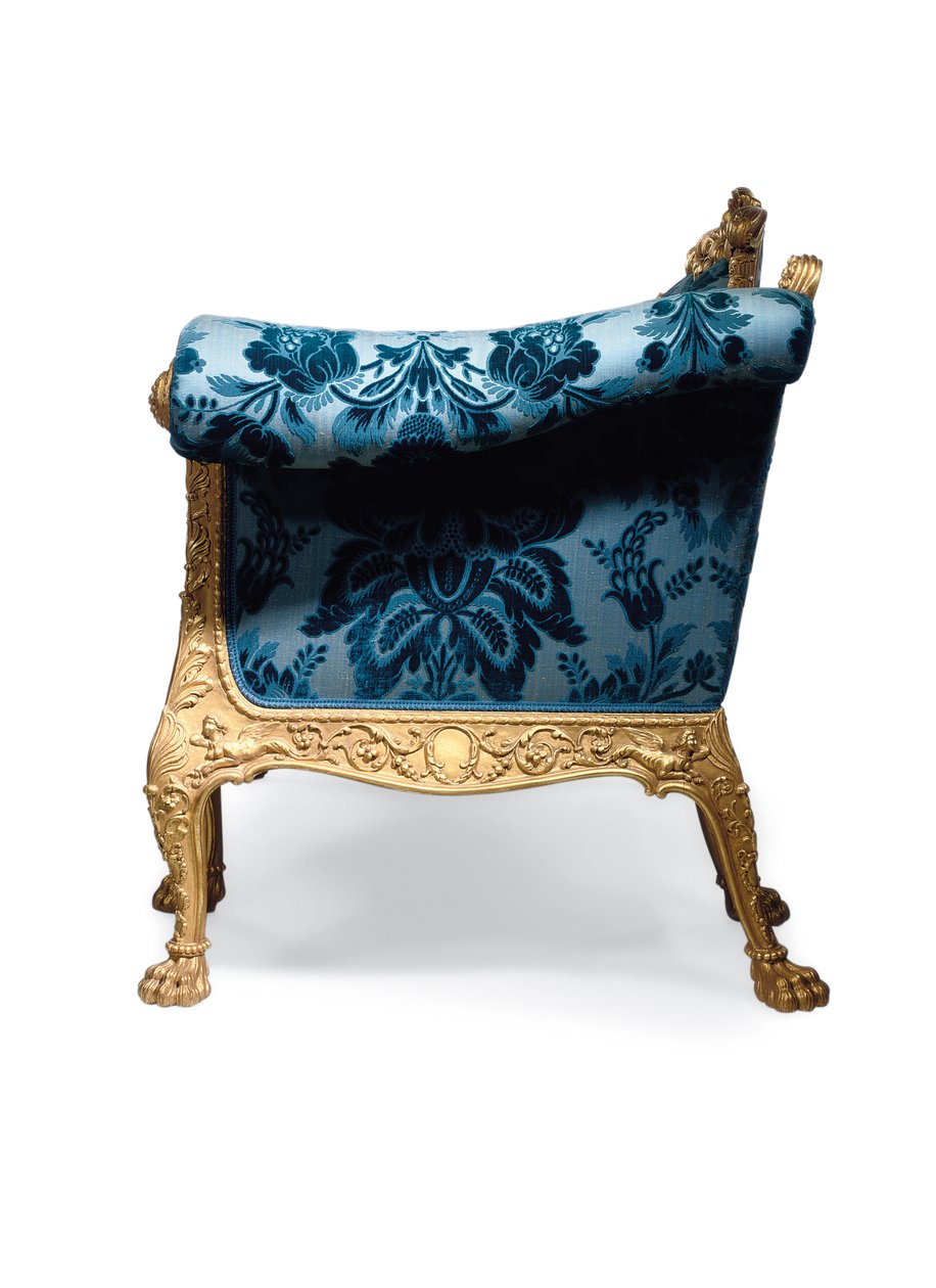 Um sofá de madeira dourada George III de Robert Adam
