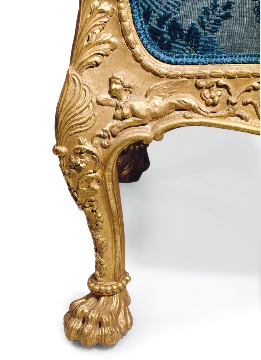 Um sofá de madeira dourada George III de Robert Adam
