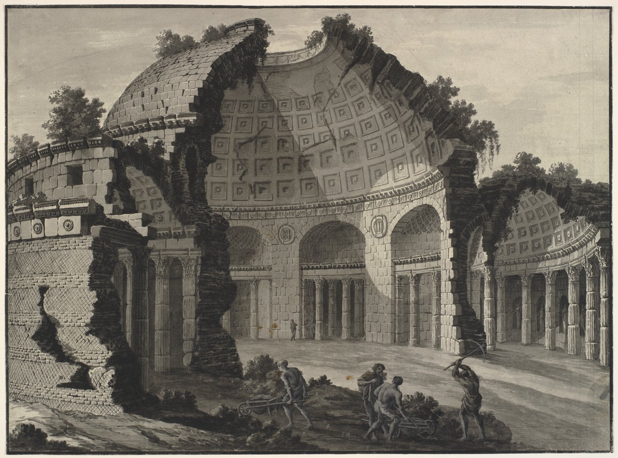 Fantasia arquitetônica das ruínas de uma rotunda antiga de Robert Adam
