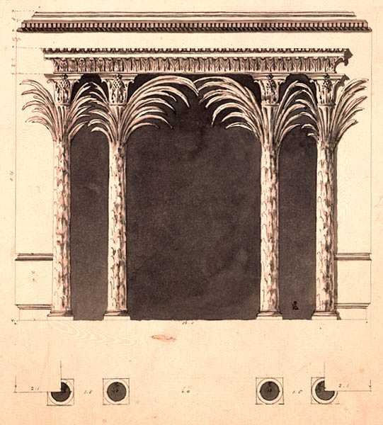 Design para uma alcova (caneta e tinta e lavagem) de Robert Adam