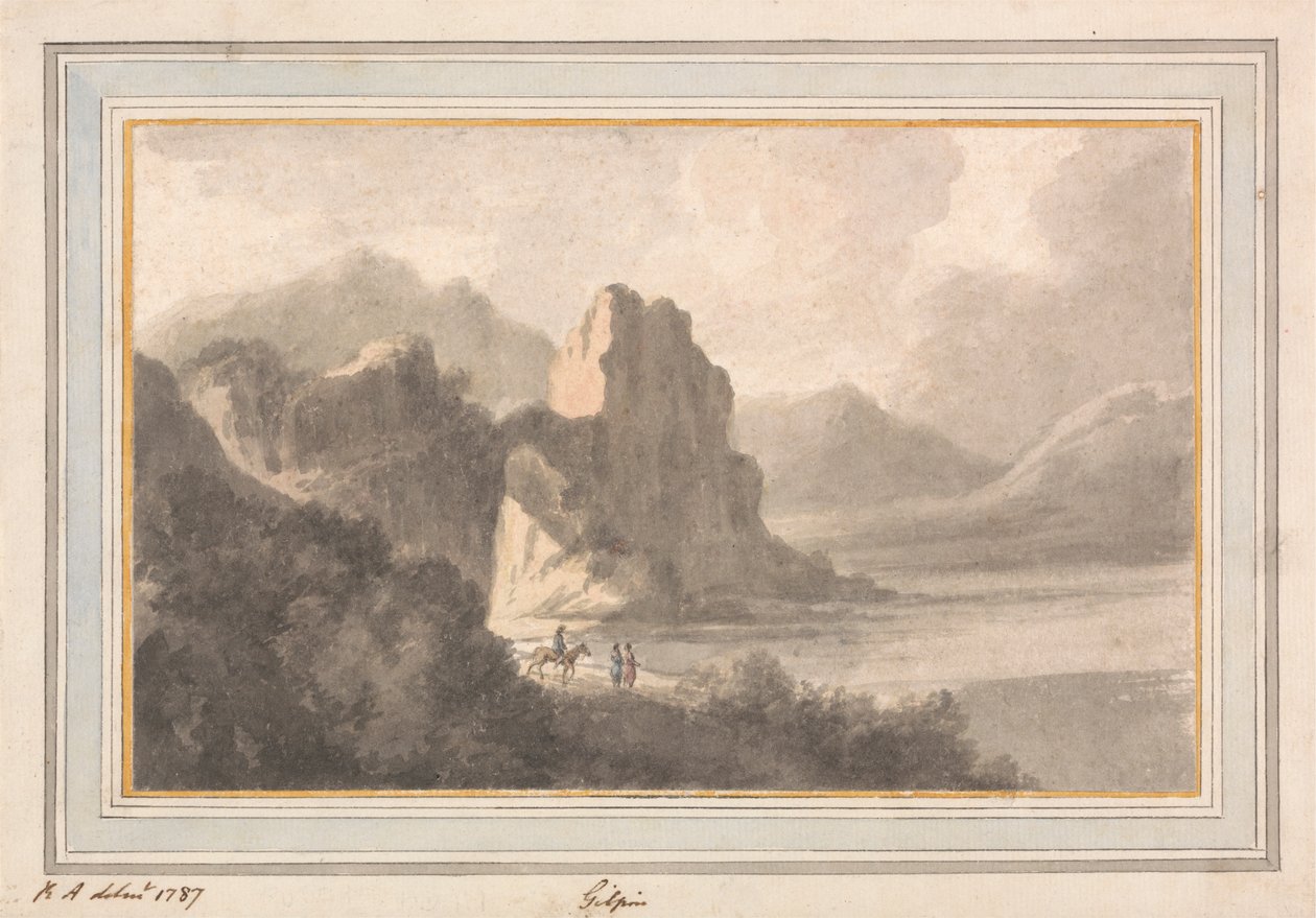Números numa Paisagem Romântica Rochosa de Robert Adam