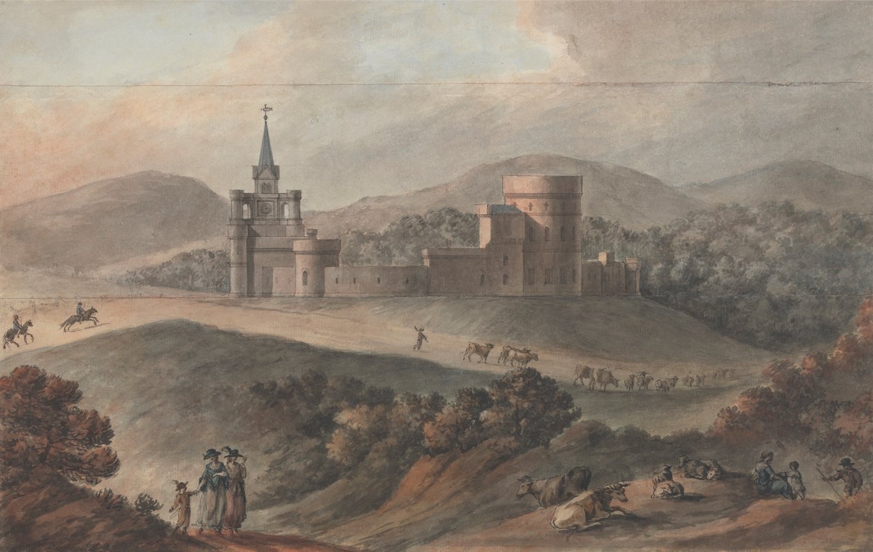 Estudo para um Tribunal Estável de Kirkdale, Wigtownshire, Escócia de Robert Adam