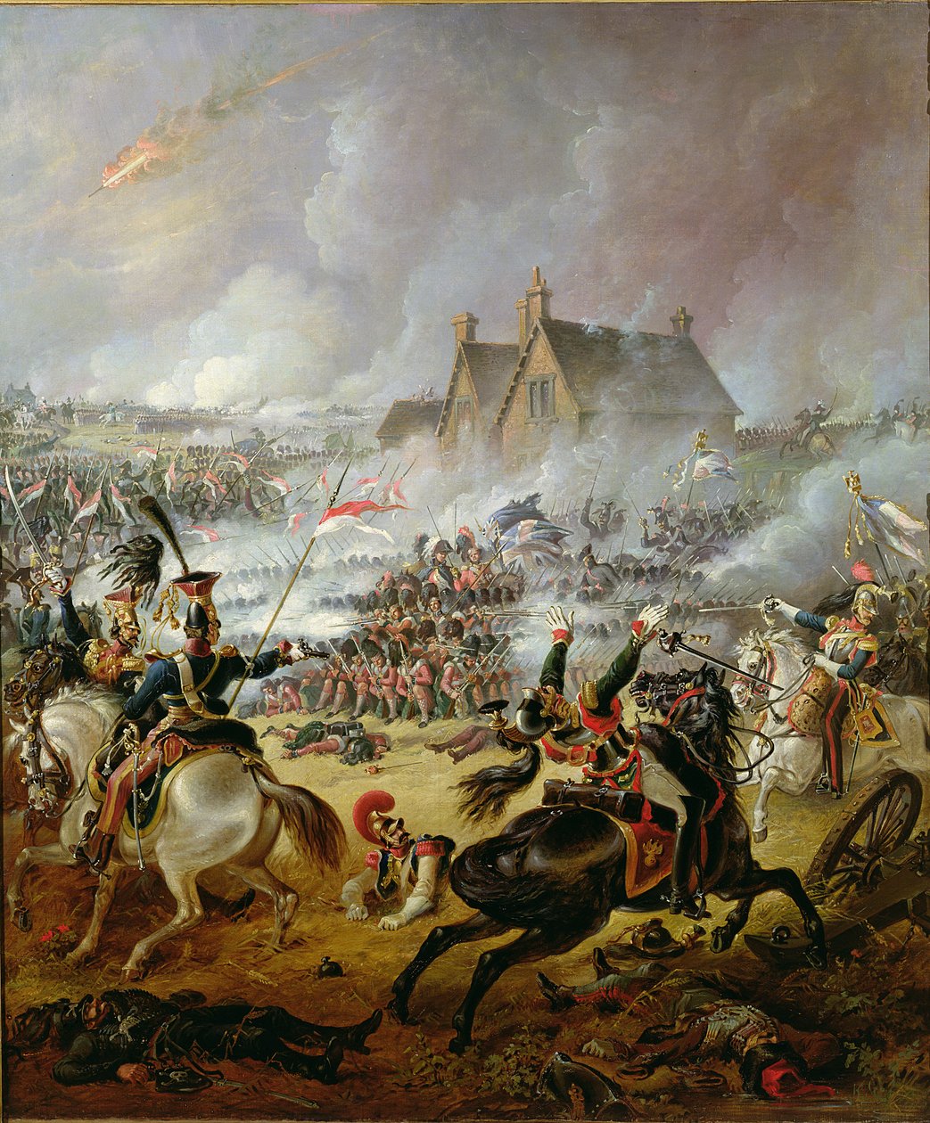 A Batalha de Waterloo (óleo sobre tela) de Robert Alexander Hillingford