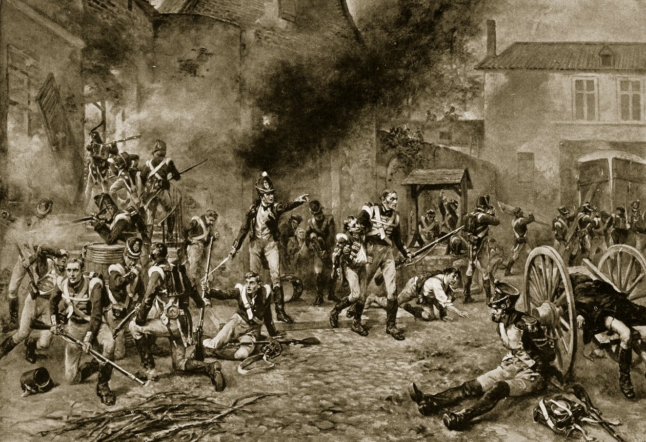 A defesa de Hougoumont, 18 de junho de 1815 de Robert Alexander Hillingford