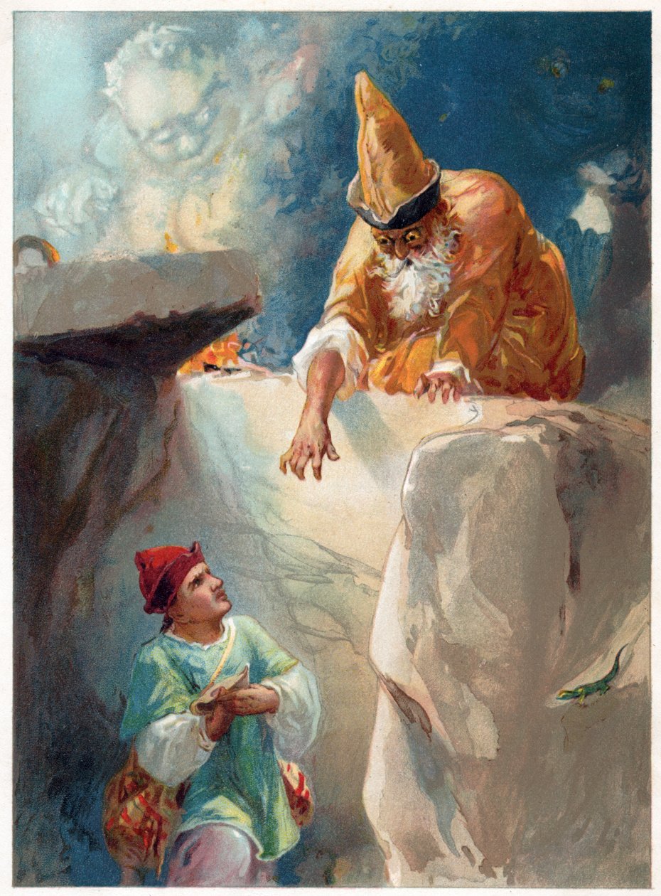 Aladdin and the Magician, ilustração de 