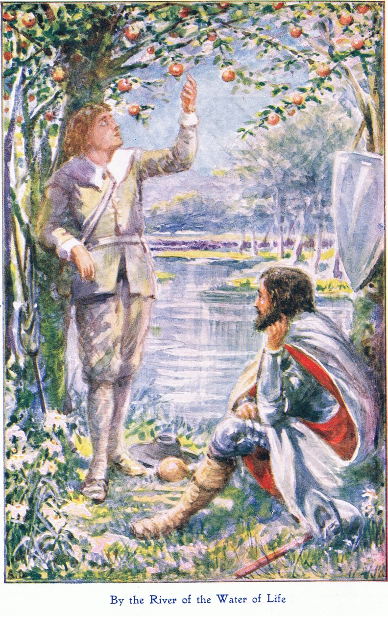 By the River of the Water of Life, de The Pilgrims Progress, publicado por John F Shaw & Co, c.1900