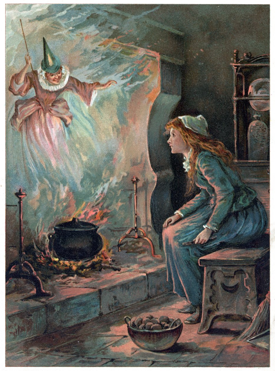 Cinderela e a Fada Madrinha, ilustração de 