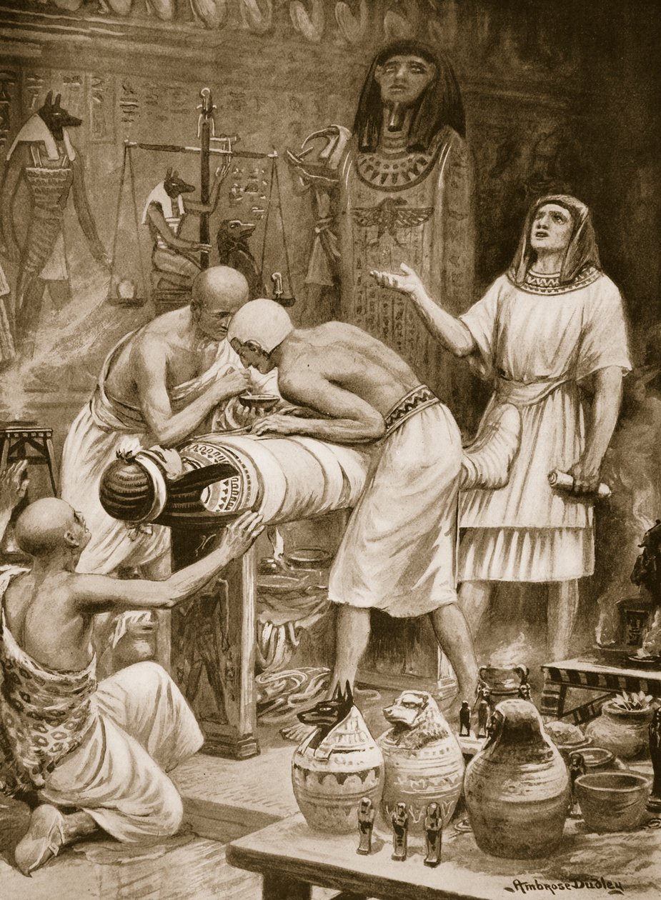 Embalsamamento dos mortos, ilustração de 